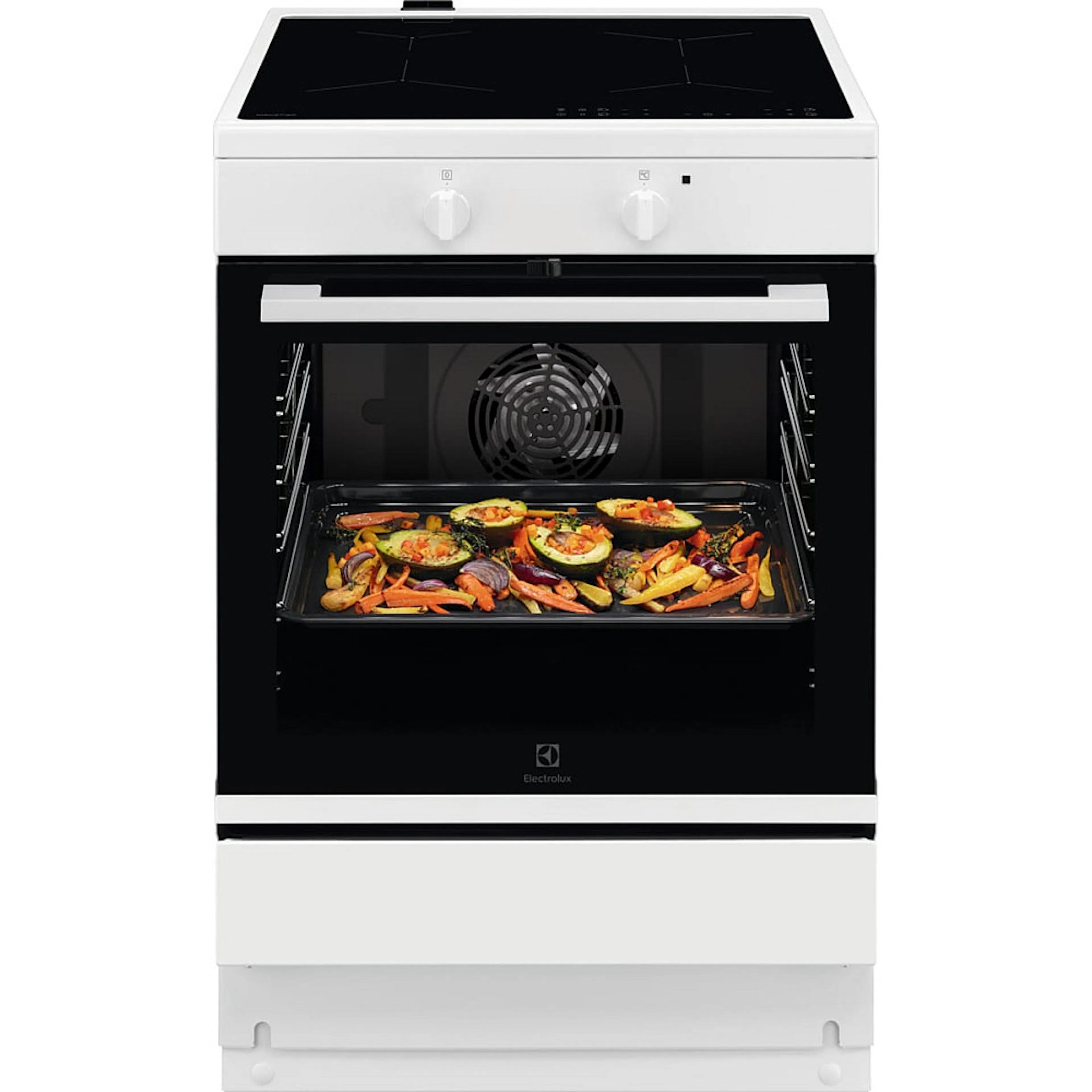 Induktionsspis Electrolux LKI64404SW med Självrengörande Ugn och Hob2Hood