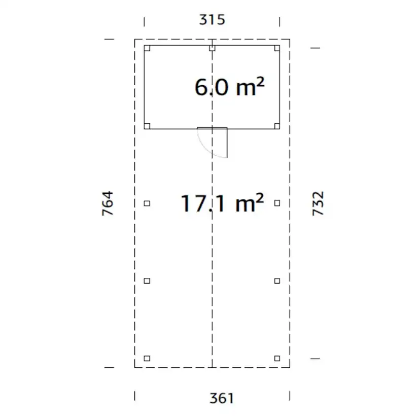 Carport Palmako Robert 23,1 m2 med Förråd