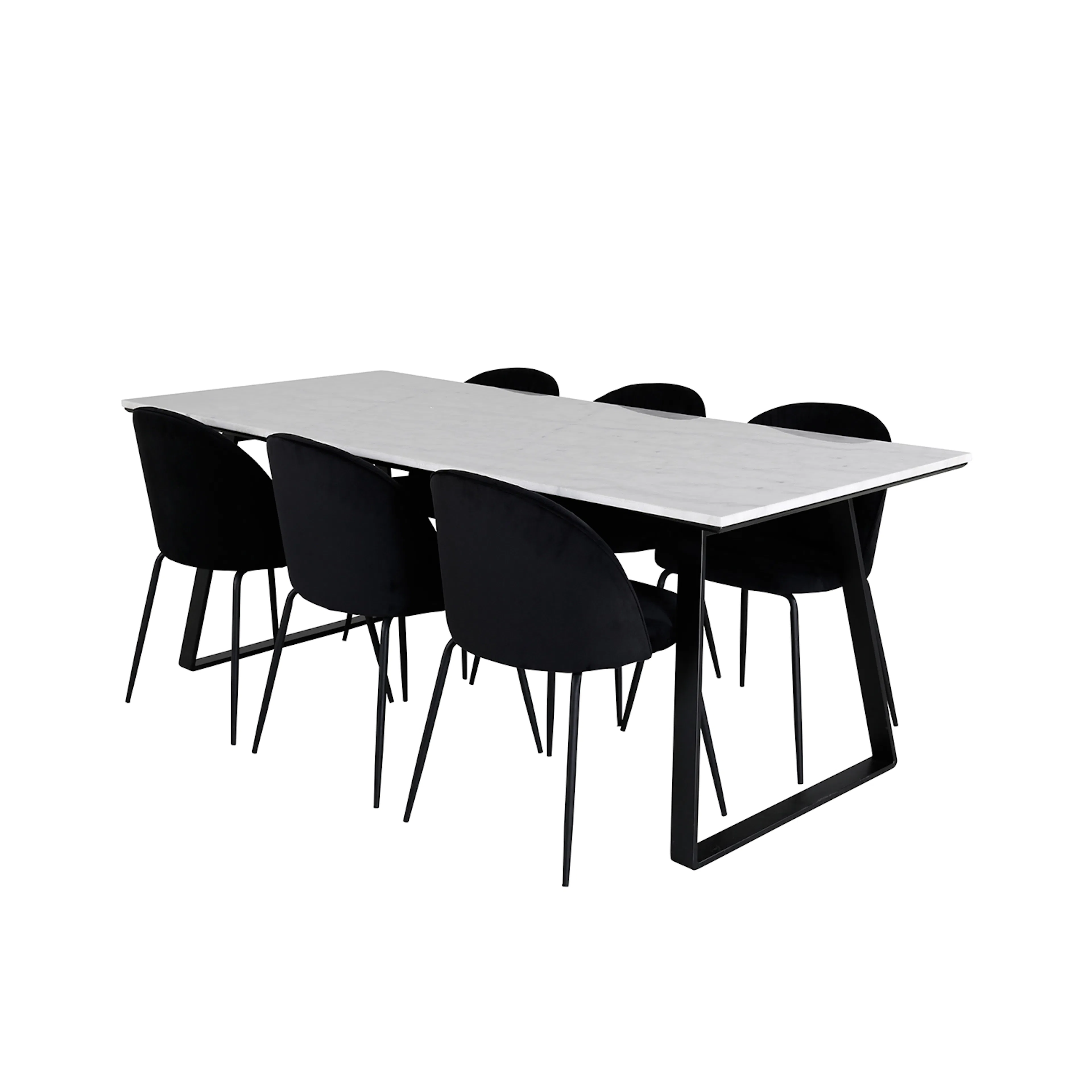 Matgrupp Venture Home Estelle med 6 Wrigley Stolar Sammet