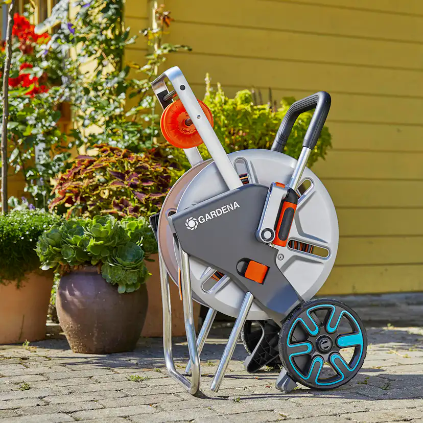 Slangvagn Gardena CleverRoll M Easy Metall Set 25 m Flex-slang 13 mm