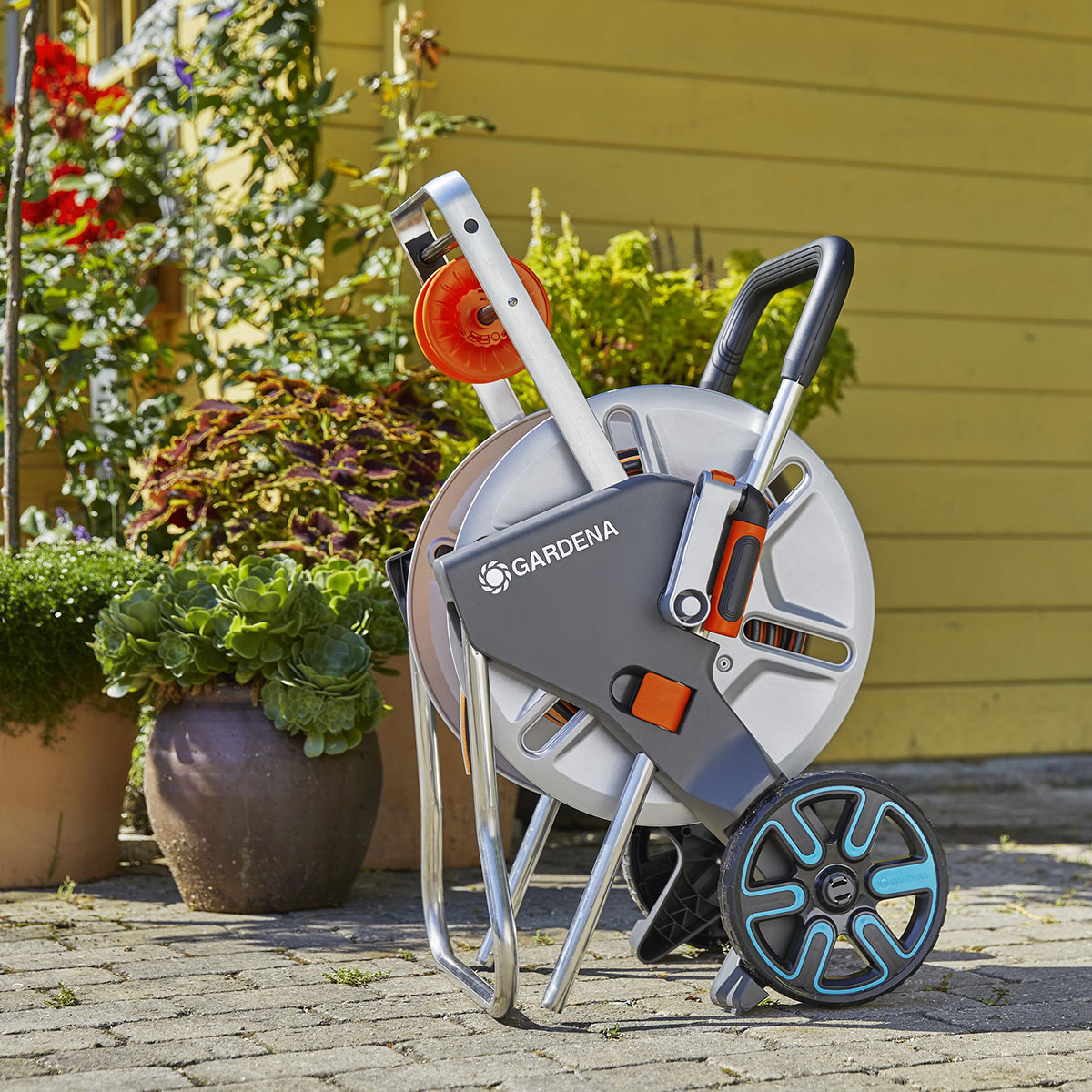 Slangvagn Gardena CleverRoll M Easy Metall Set 25 m Flex-slang 13 mm