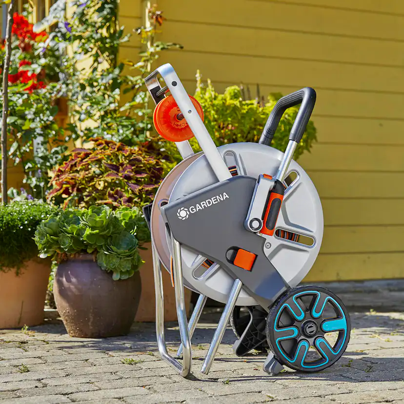 Slangvagn Gardena CleverRoll M Easy Metall Set 25 m Flex-slang 13 mm