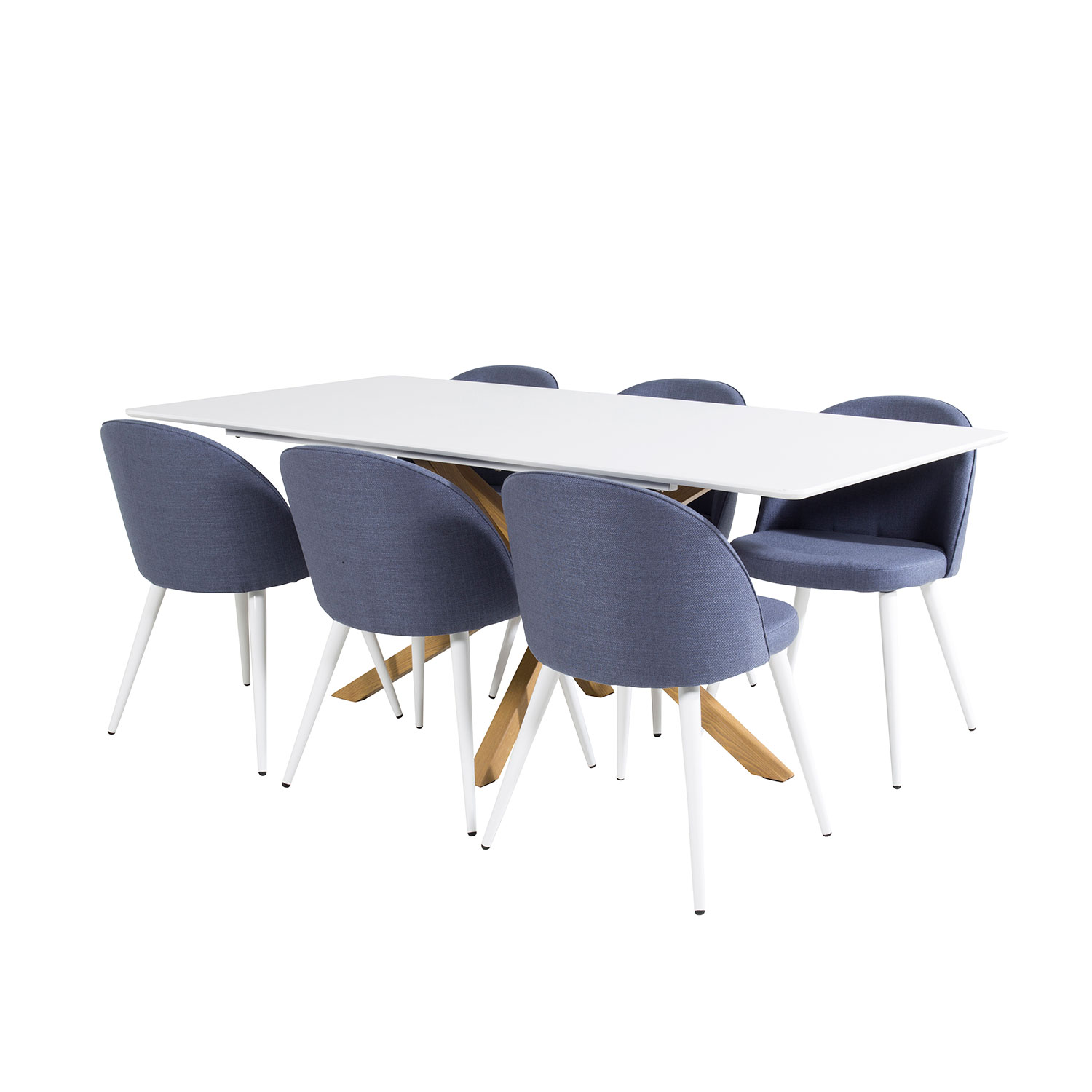 Matgrupp Venture Home Piazza med 6 Velvet stolar Tyg