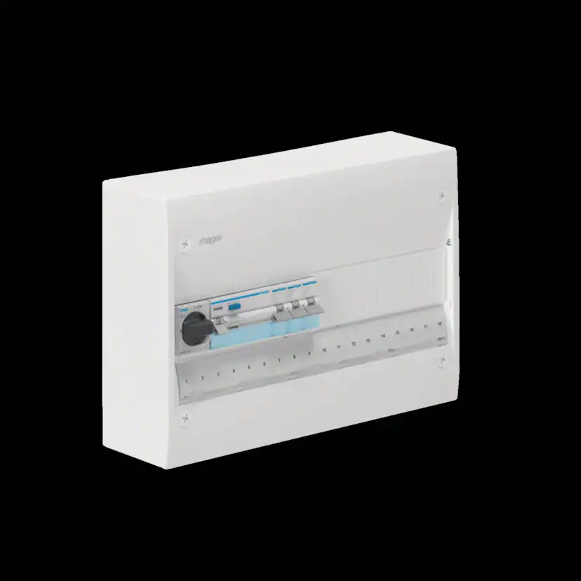 Plastkapsling Hager Gamma Förmonterad Bestyckad med HB, JFB, DVB