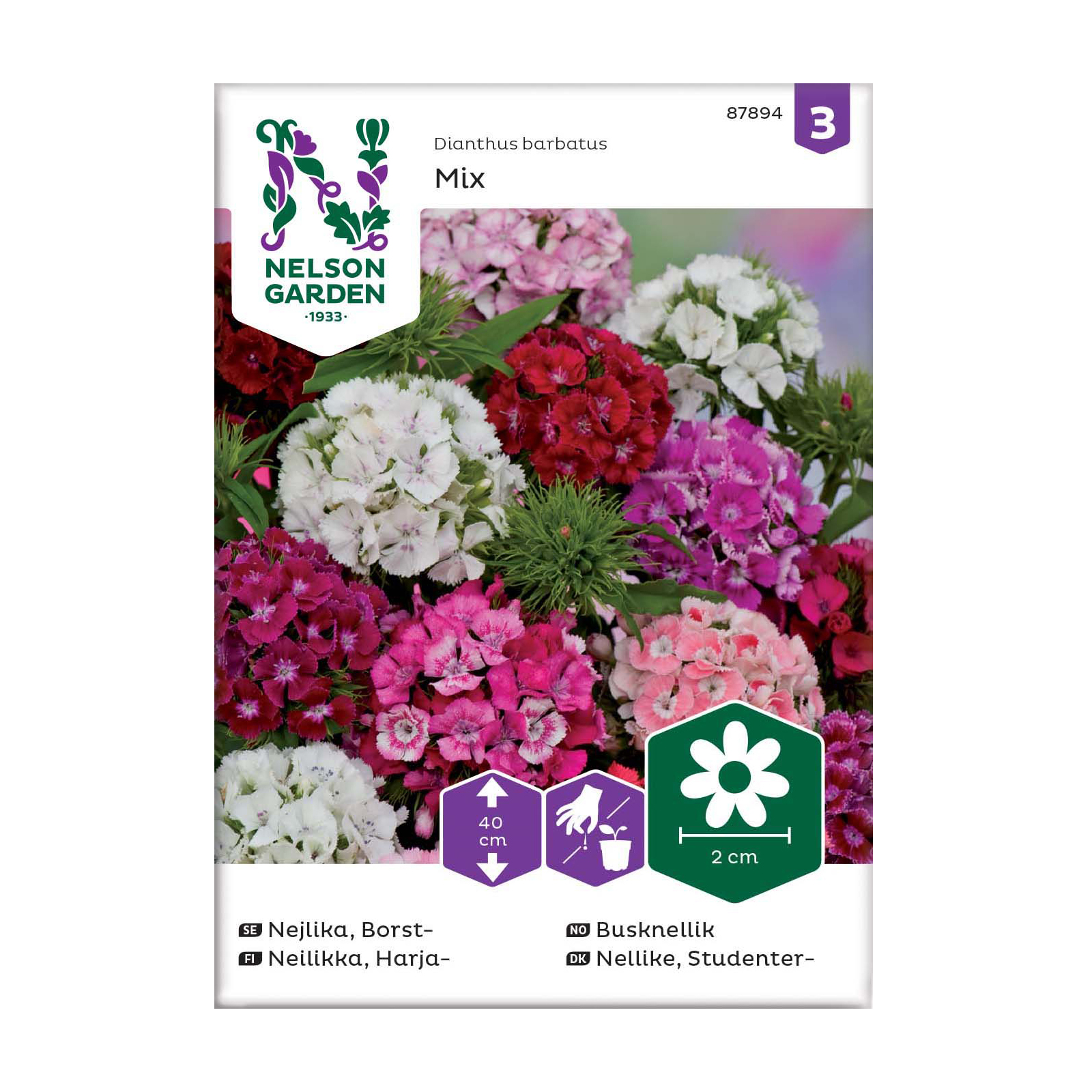 Frö Borstnejlika Nelson Garden Mix