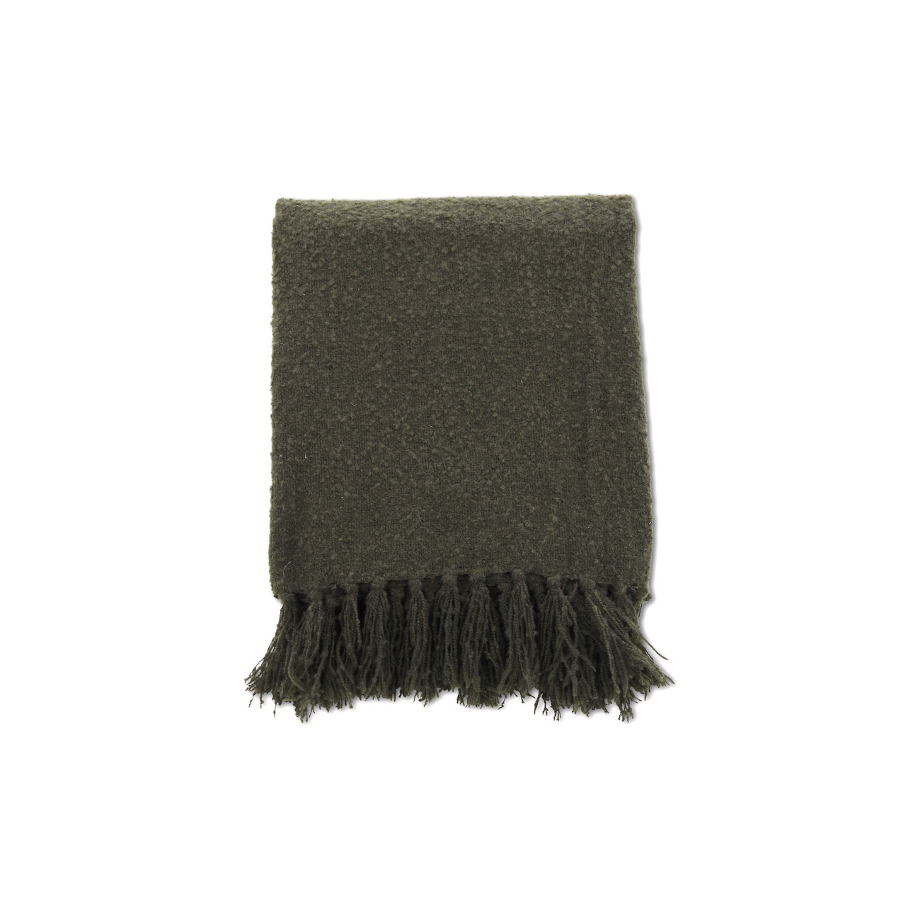 Stanly Throw poly/ribbon/tassels - Grey / - 130*170 Grön