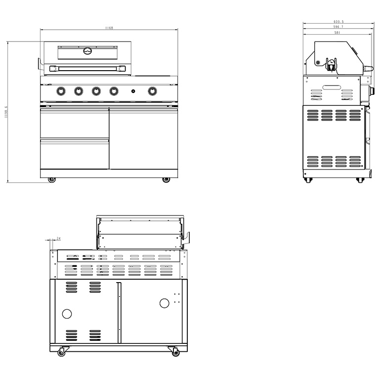 Fristående utekök Myoutdoorkitchen Pure Plus Black