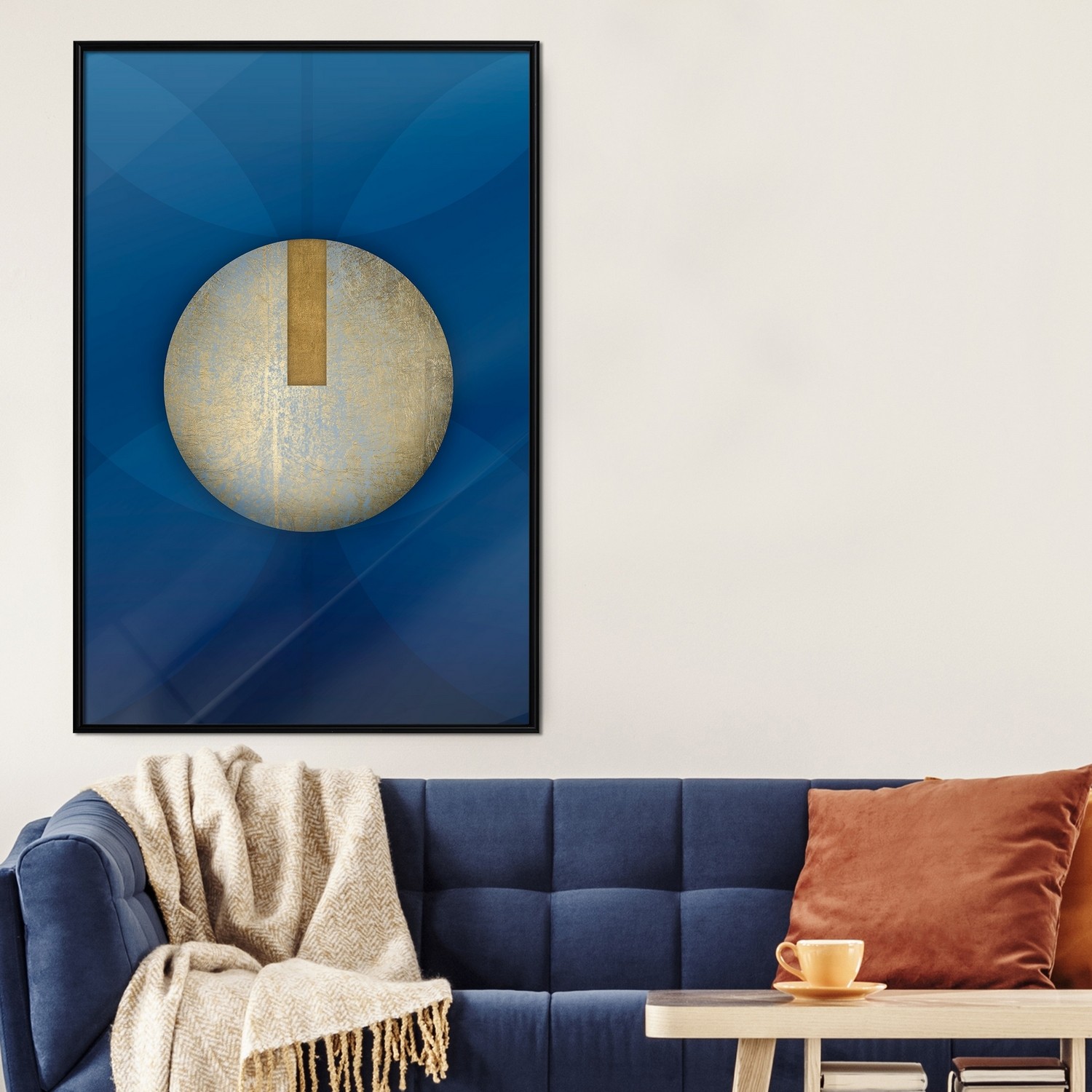 Affisch - Indigo Abstraction [Poster] 20x30 Svart ram, 20x30 cm