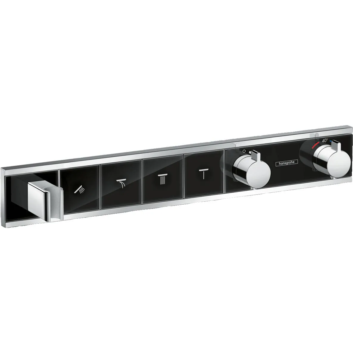RainSelect Termostat för inbyggnad 4 funktioner Svart/Krom