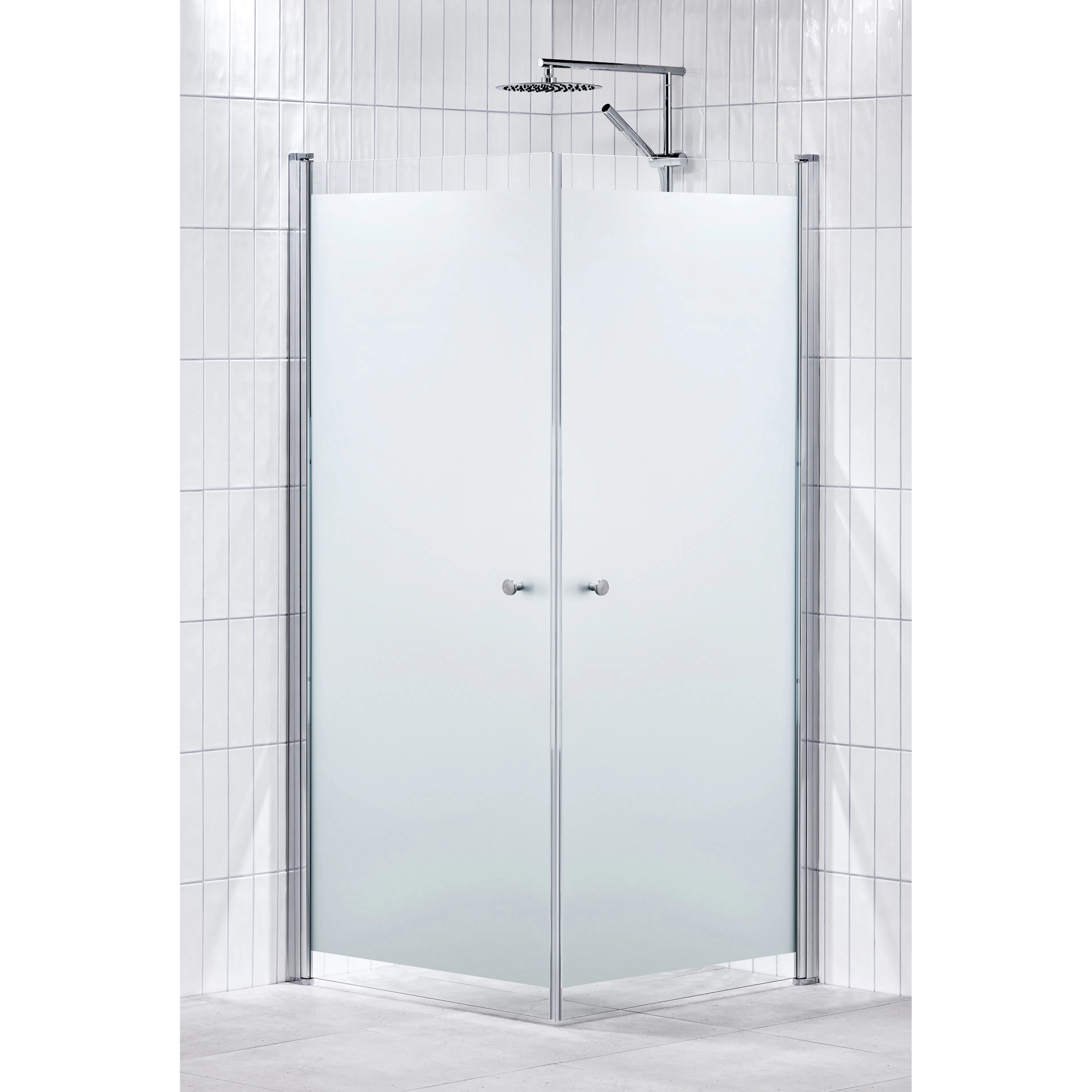 A DHÖRN LUSSO1 RAK 90X90 FR1 LxB: 900x900 mm, Frostat glas, Knopp