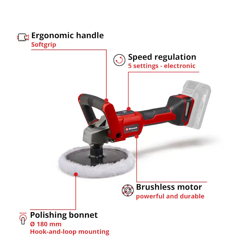 Poler- Einhell och slipmaskin CE-CP 18/180 Li E-Solo