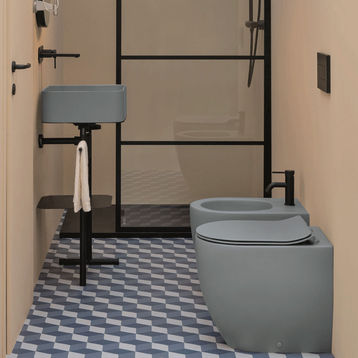 Bidé Lavabo Glomp Golvstående BTW