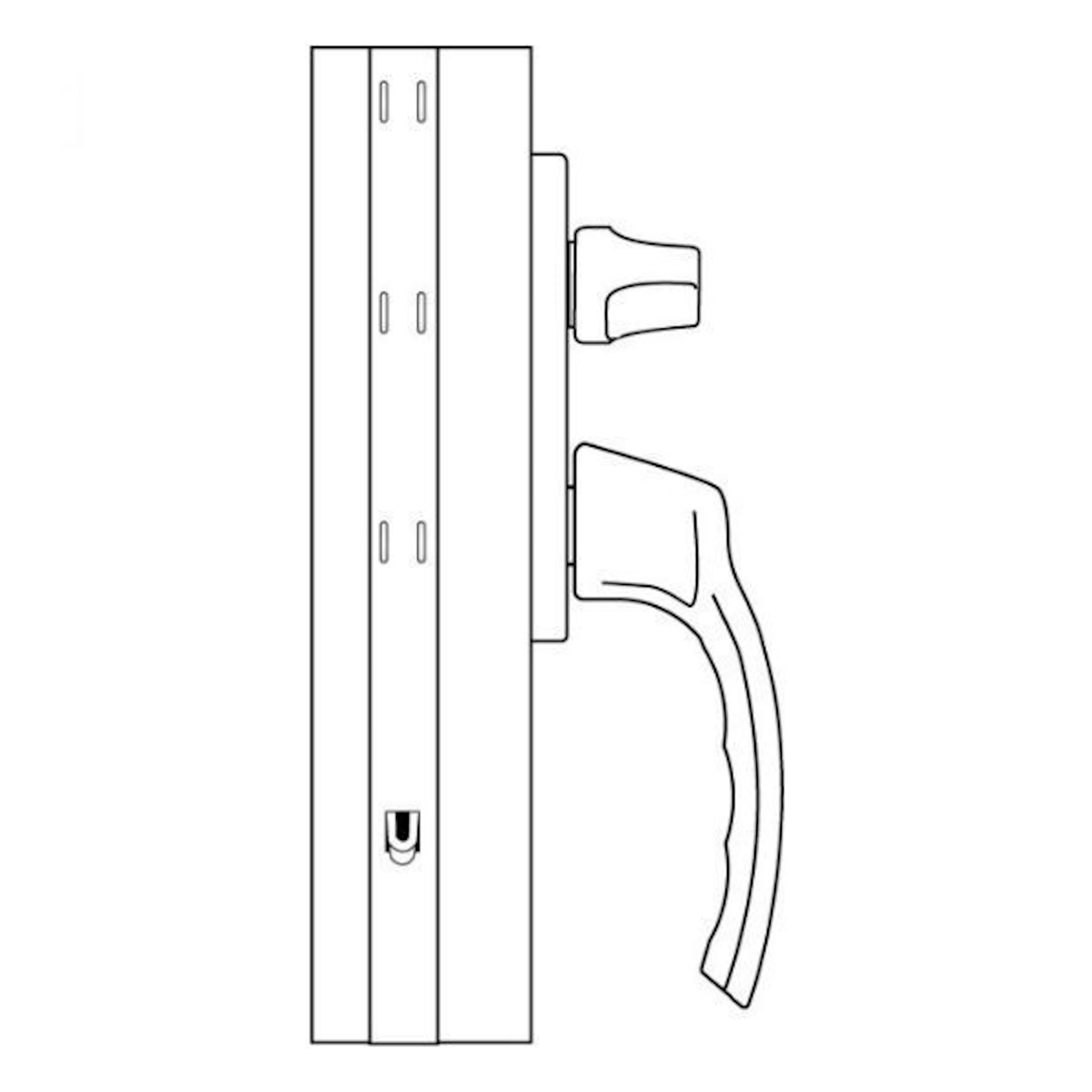 Outline Beslagspaket 3-glas Fönsterdörrar Nr 1 Beslagspaket 1 Inv. handtag med spärrvred.