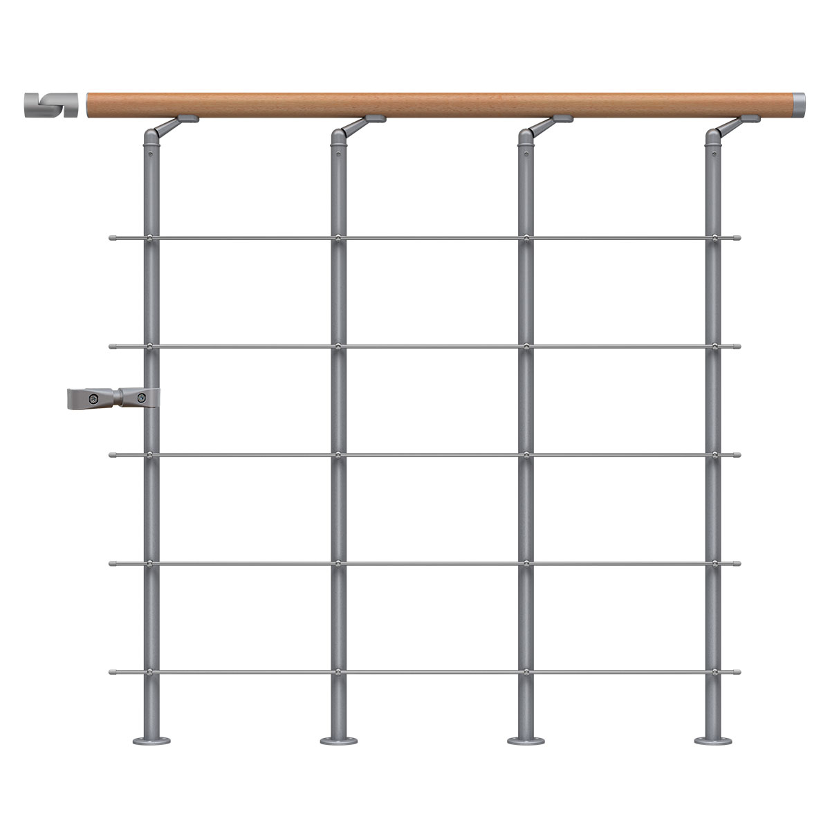 Skyddsräcke STYLE6 bok lackerad start pearl grey Grå