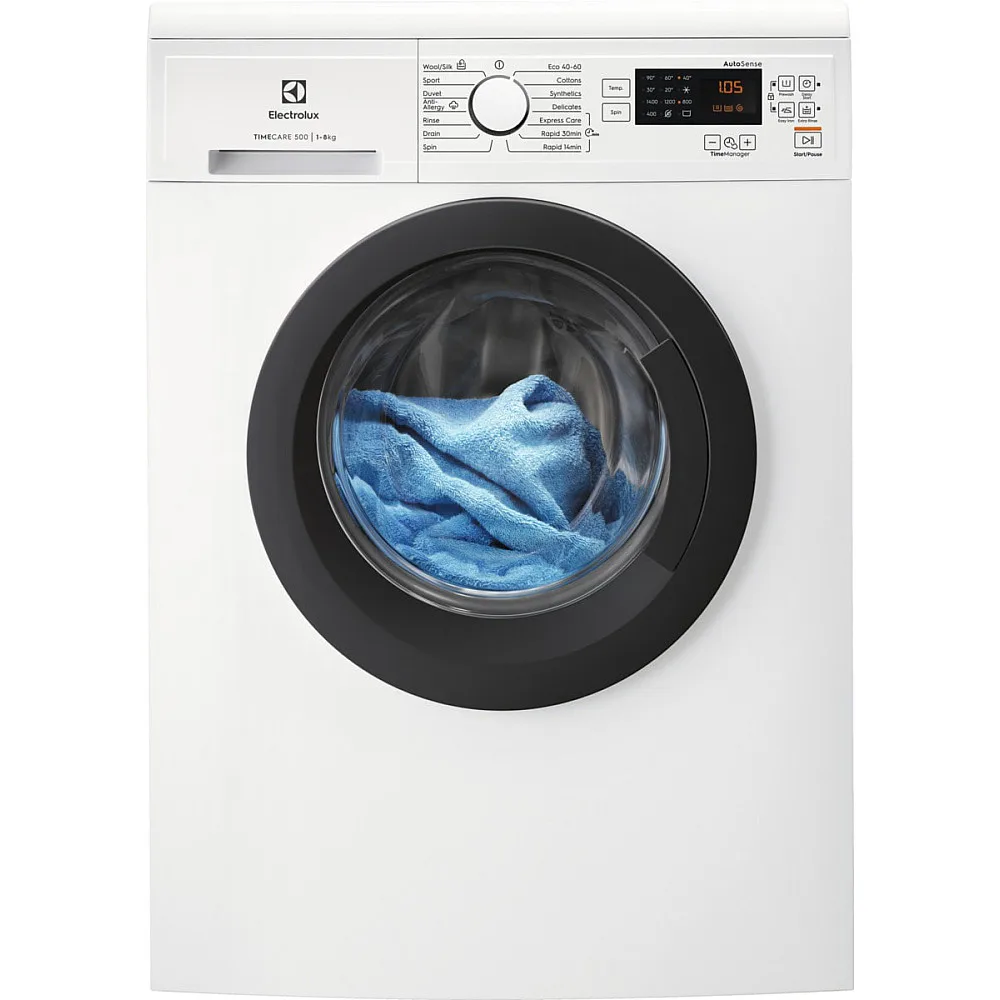 Frontmatad Tvättmaskin Electrolux TimeCare EW2F3148P1 med TimeManager och Soft Drum