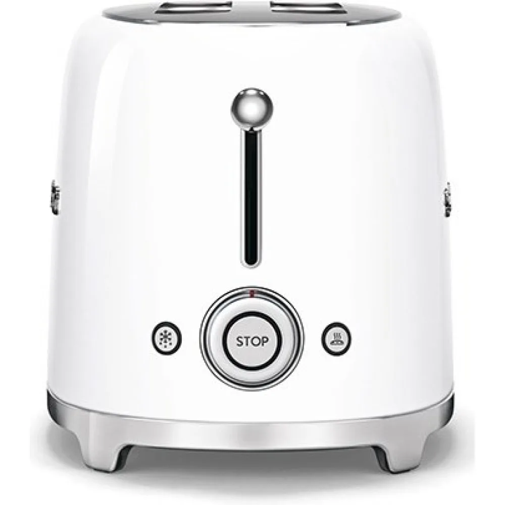 Brödrost Smeg TSF02WHEU Vit 50-tals Retro Design med Extra Breda Fack