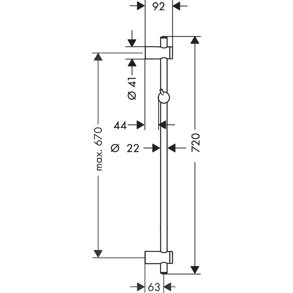 Duschstång Hansgrohe Unica Reno 720 mm