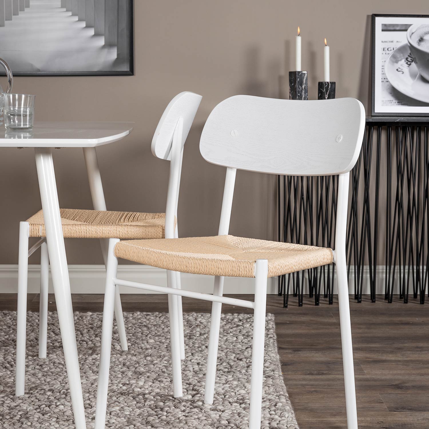 Matgrupp Venture Home Pobbie med 4 Peggy Stolar Vit