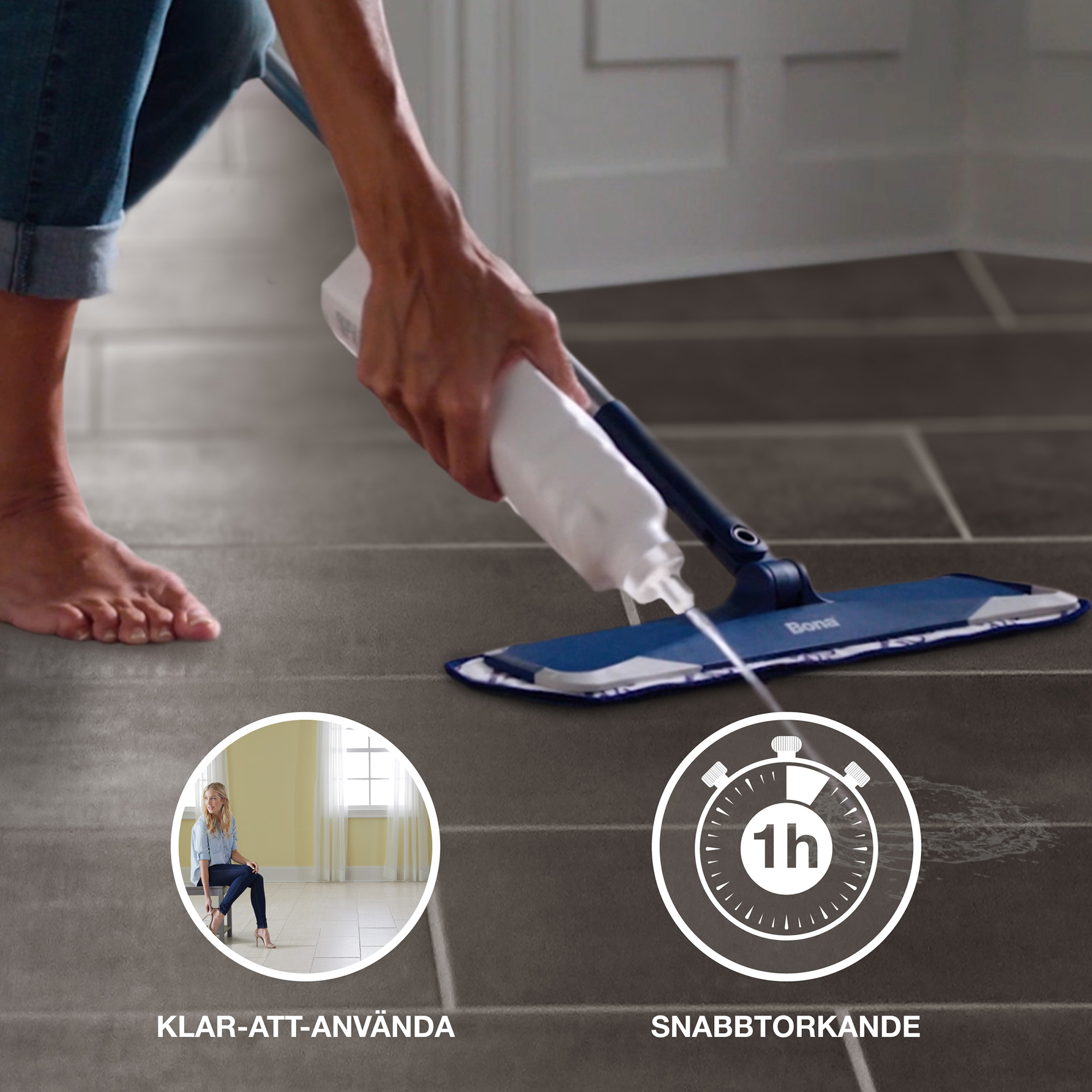 Golvtillbehör Bona Polish för Laminat, Klinker & Linoleum 1L