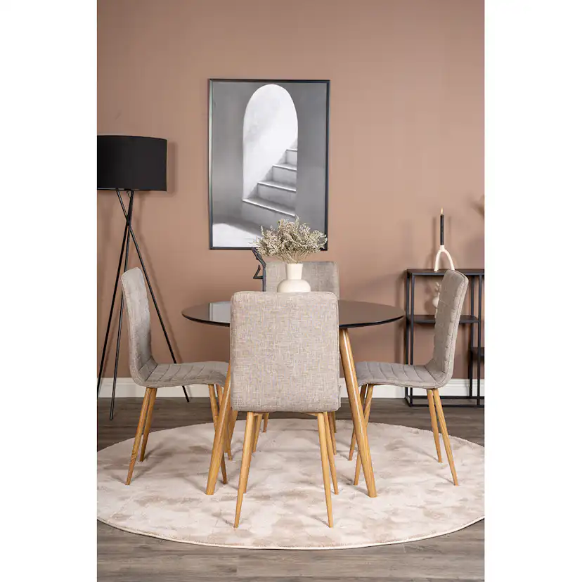 Matgrupp Venture Home Plaza Ø100 cm med 4st Windu Matstolar