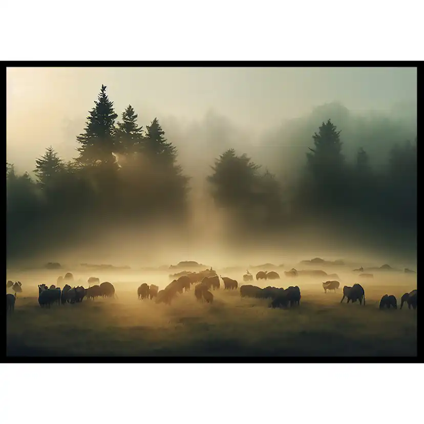 Poster Gallerix Animals Morning Field