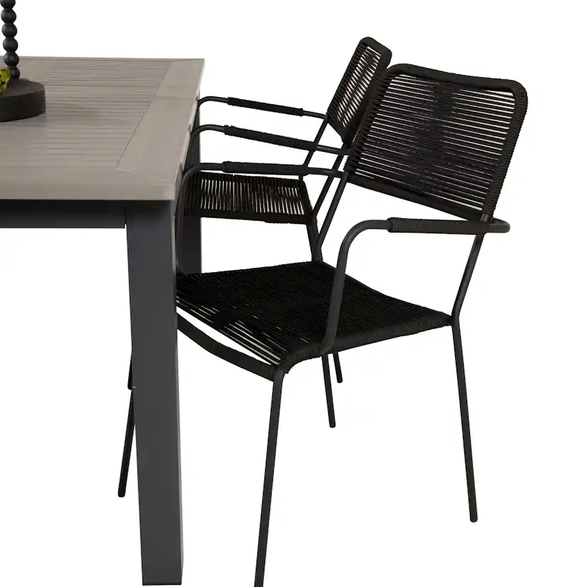 Matgrupp Venture Home Aleyna 160/240 med 4 Leon Karmstolar