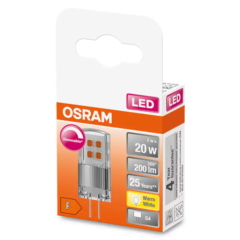 LED-Lampa Osram Pin (20) G4 Klar Dim 827