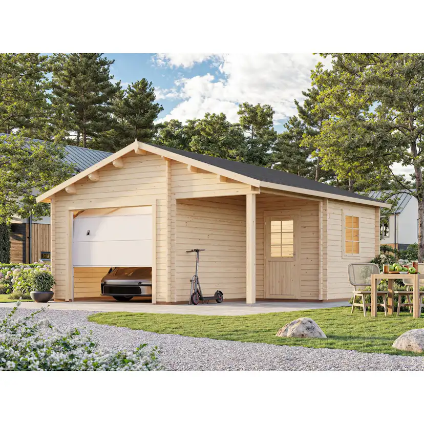Roger 21,9+5,2 m2 with sectional door Grå dippad