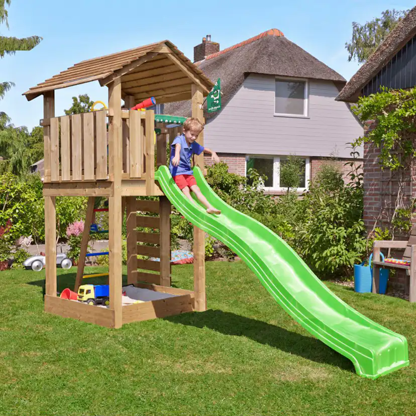 Lektorn Jungle Gym Cottage 2.1 Grön Rutschkana & Sand