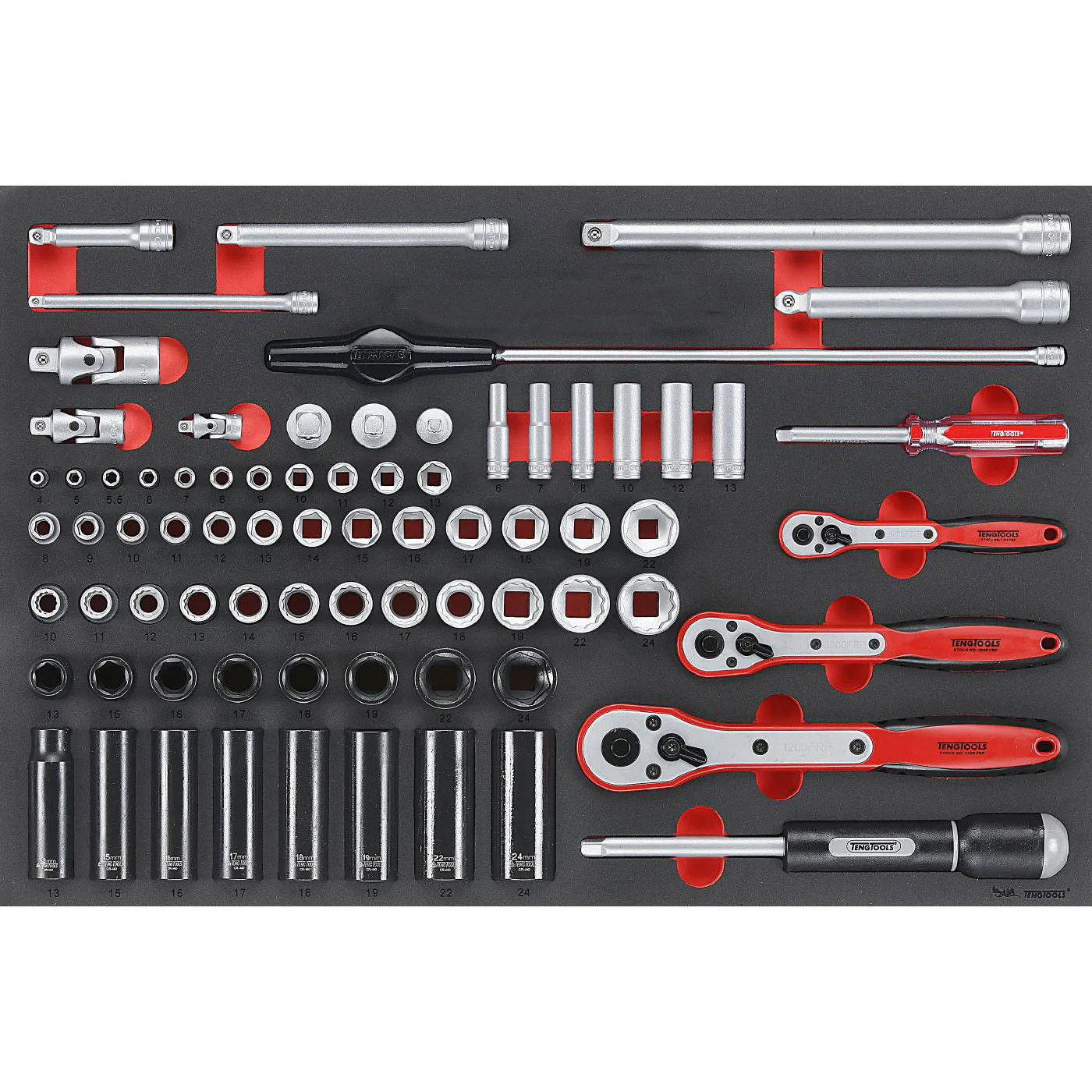Hylsnyckelsats 77 delar Teng Tools TTESK77