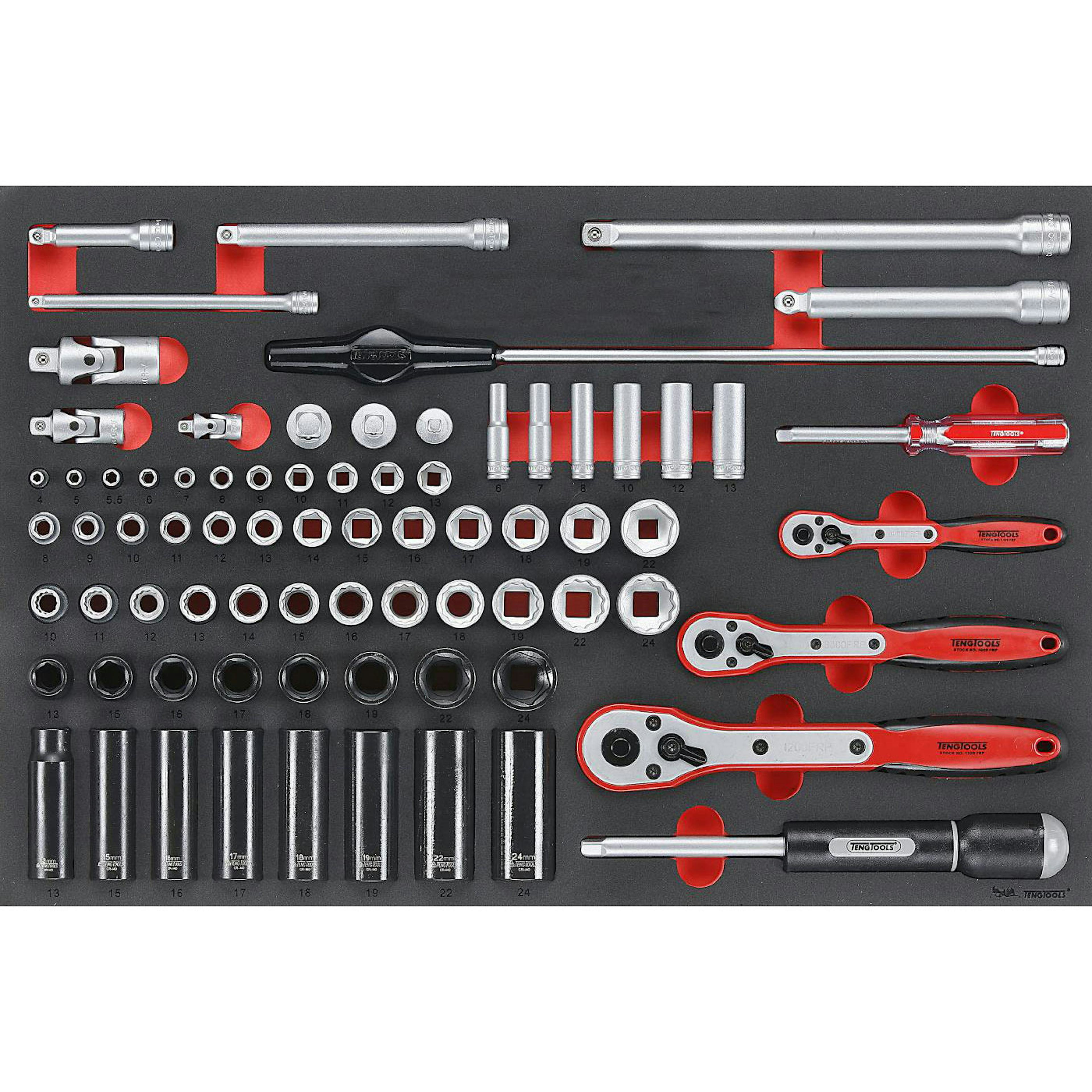 Hylsnyckelsats 77 delar Teng Tools TTESK77