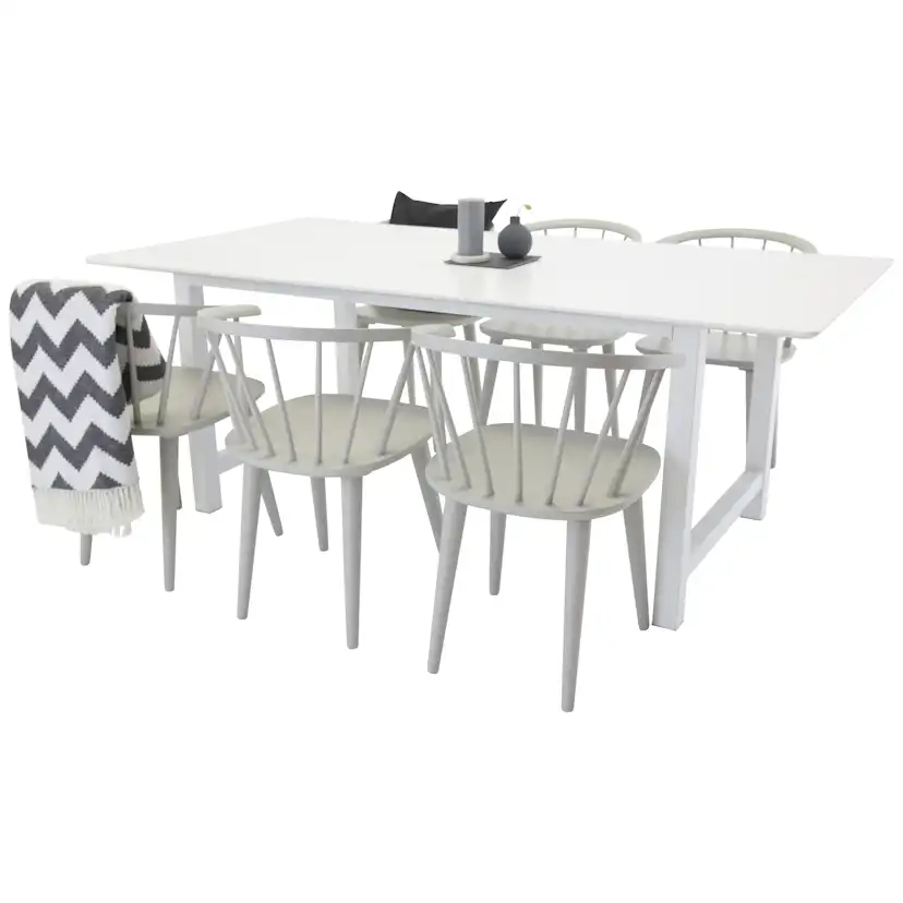 Matgrupp Venture Home Clara med 6 Brum Stolar Ljusgrå