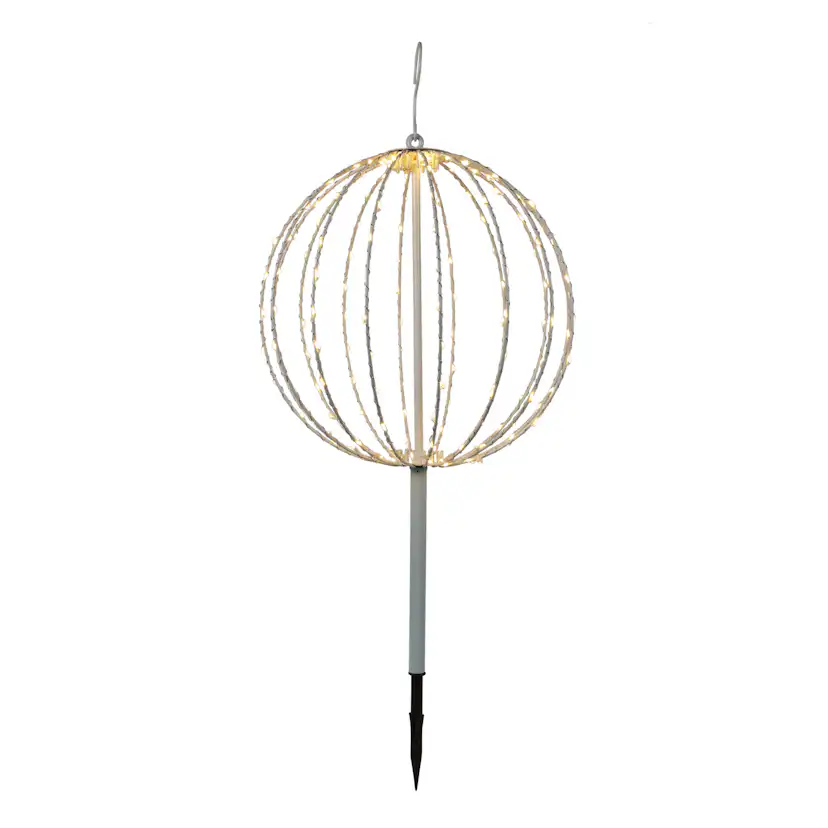 Metallkula vit, 192 LED-lampor Ø30 cm, 230V Vit, ⌀ 30 cm