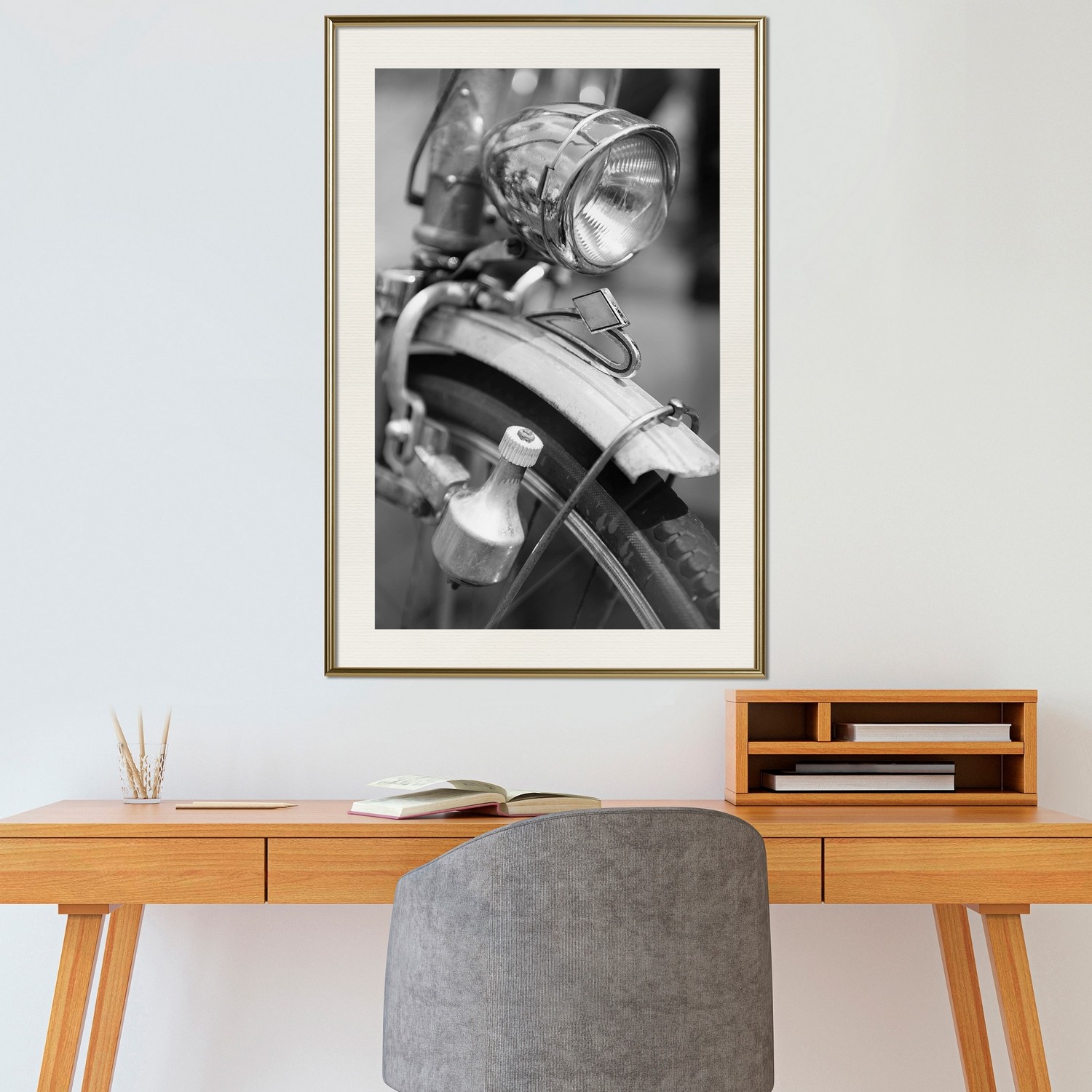 Affisch - Bicycle Details [Poster] 40x60 Guld ram med passepartout, 40x60 cm