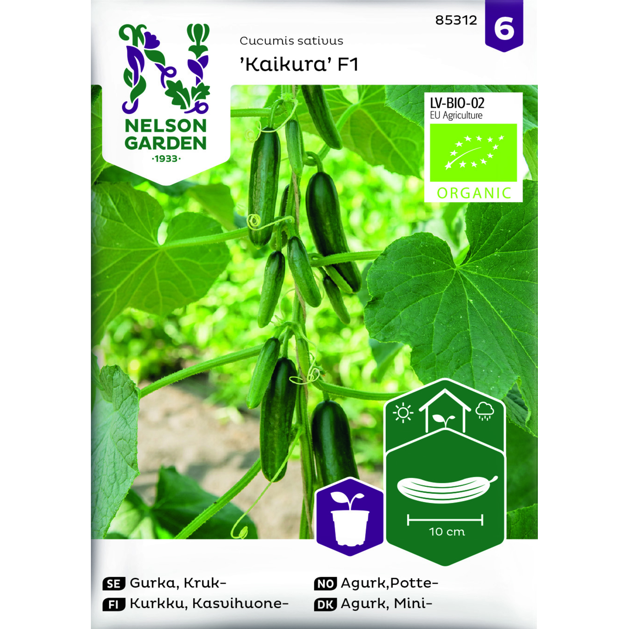 Frö Nelson Garden Gurka Kaikura F1 Organic Krukgurka