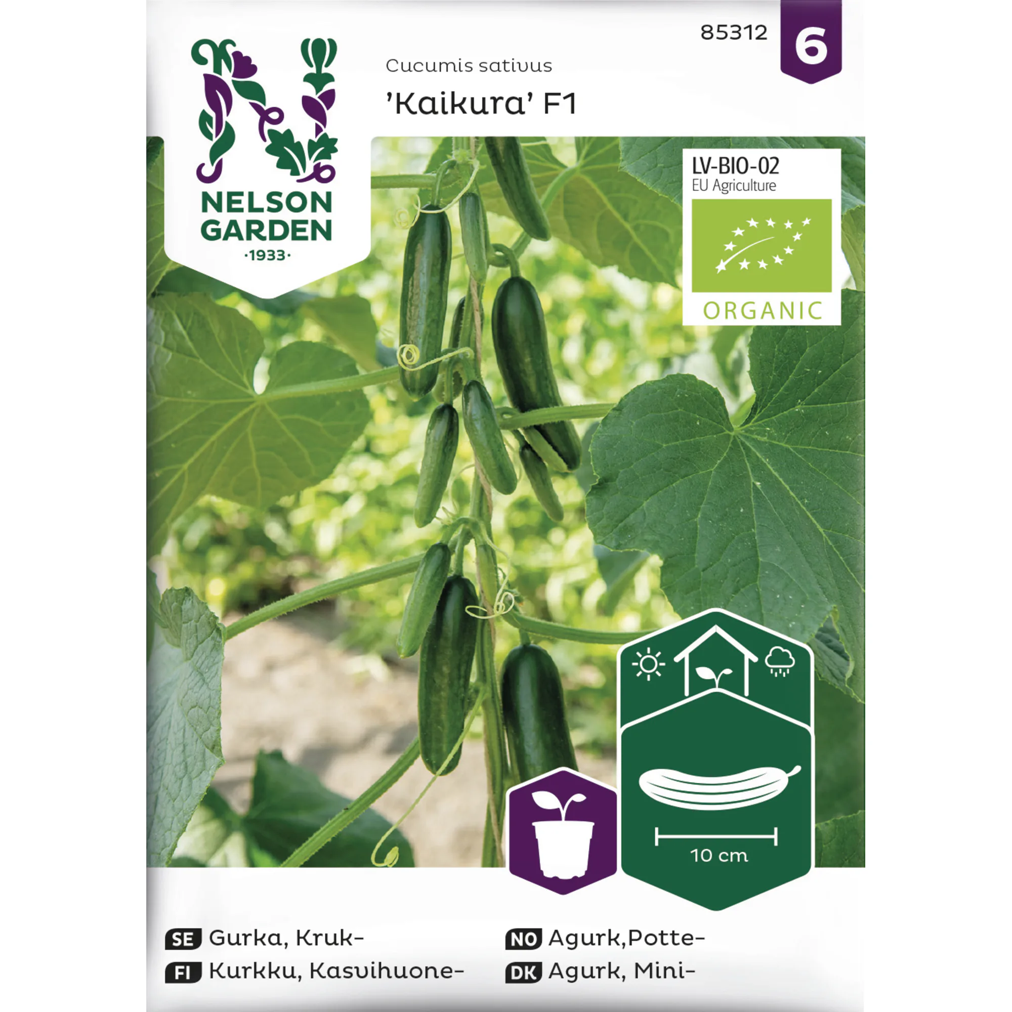 Frö Nelson Garden Gurka Kaikura F1 Organic Krukgurka