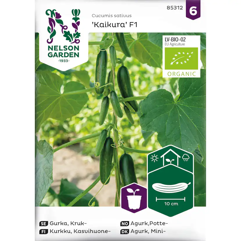 Frö Nelson Garden Gurka Kaikura F1 Organic Krukgurka