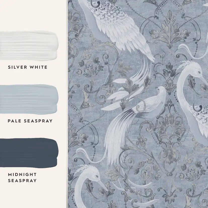 Tapet Laura Ashley Tregaron Midnight Blå 120132