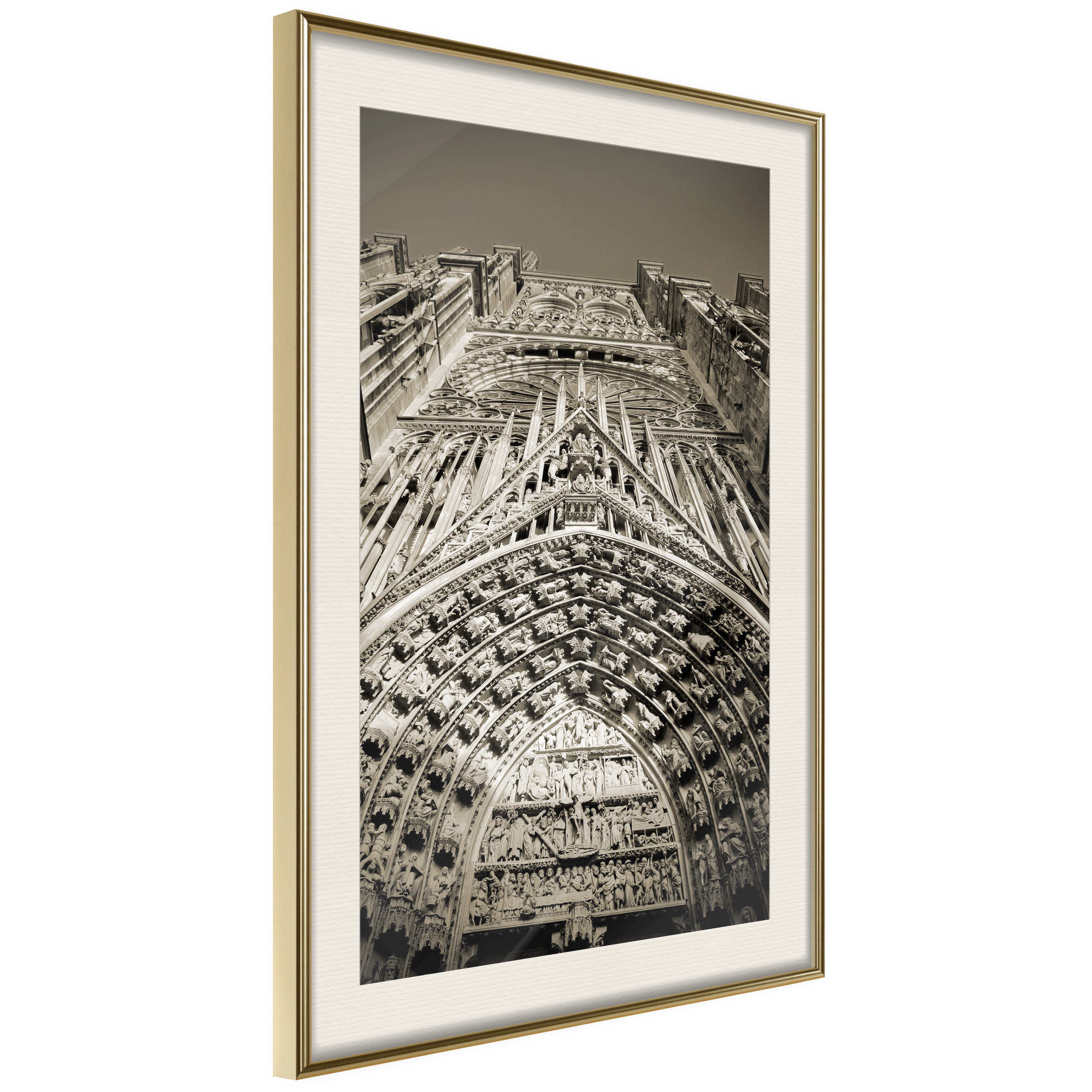 Affisch - Notre Dame Cathedral [Poster] 20x30 Guld ram med passepartout, 20x30 cm