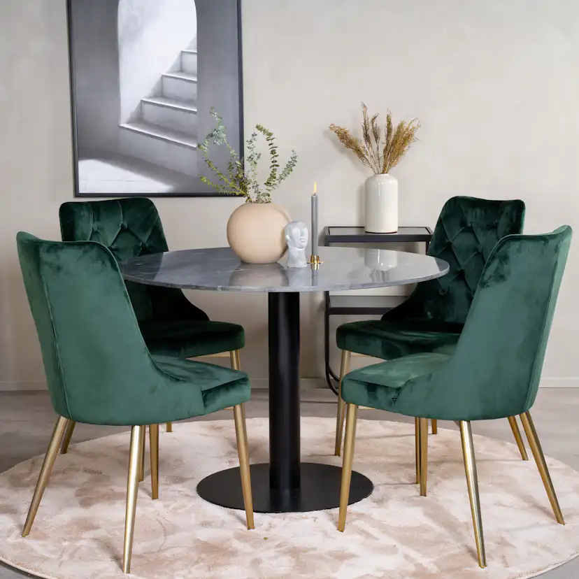 Matgrupp Venture Home Estelle Runt med 4 Vera Stolar