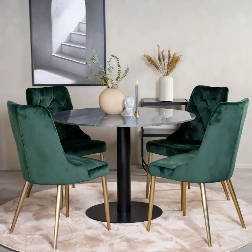 Matgrupp Venture Home Estelle Runt med 4 Vera Stolar