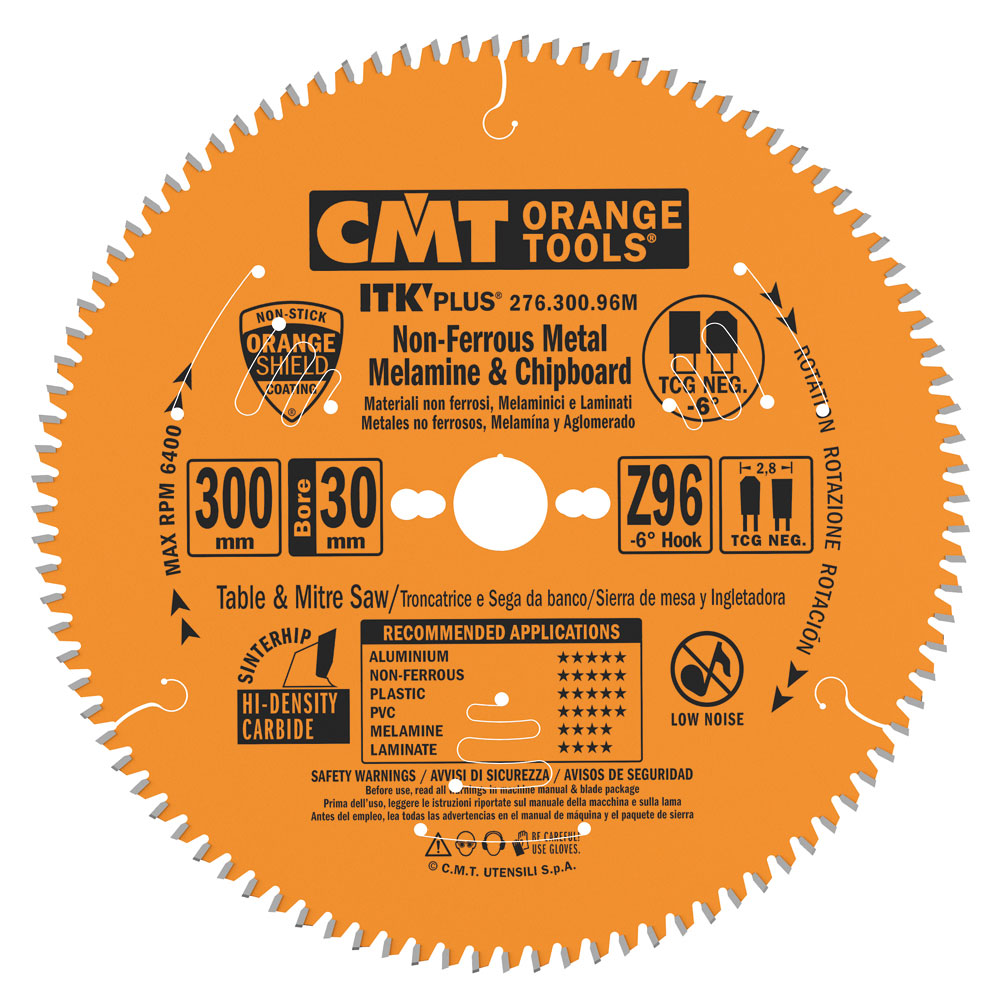 Sågklinga CMT Orange Tools fintandad NE Neg Alu/Plast