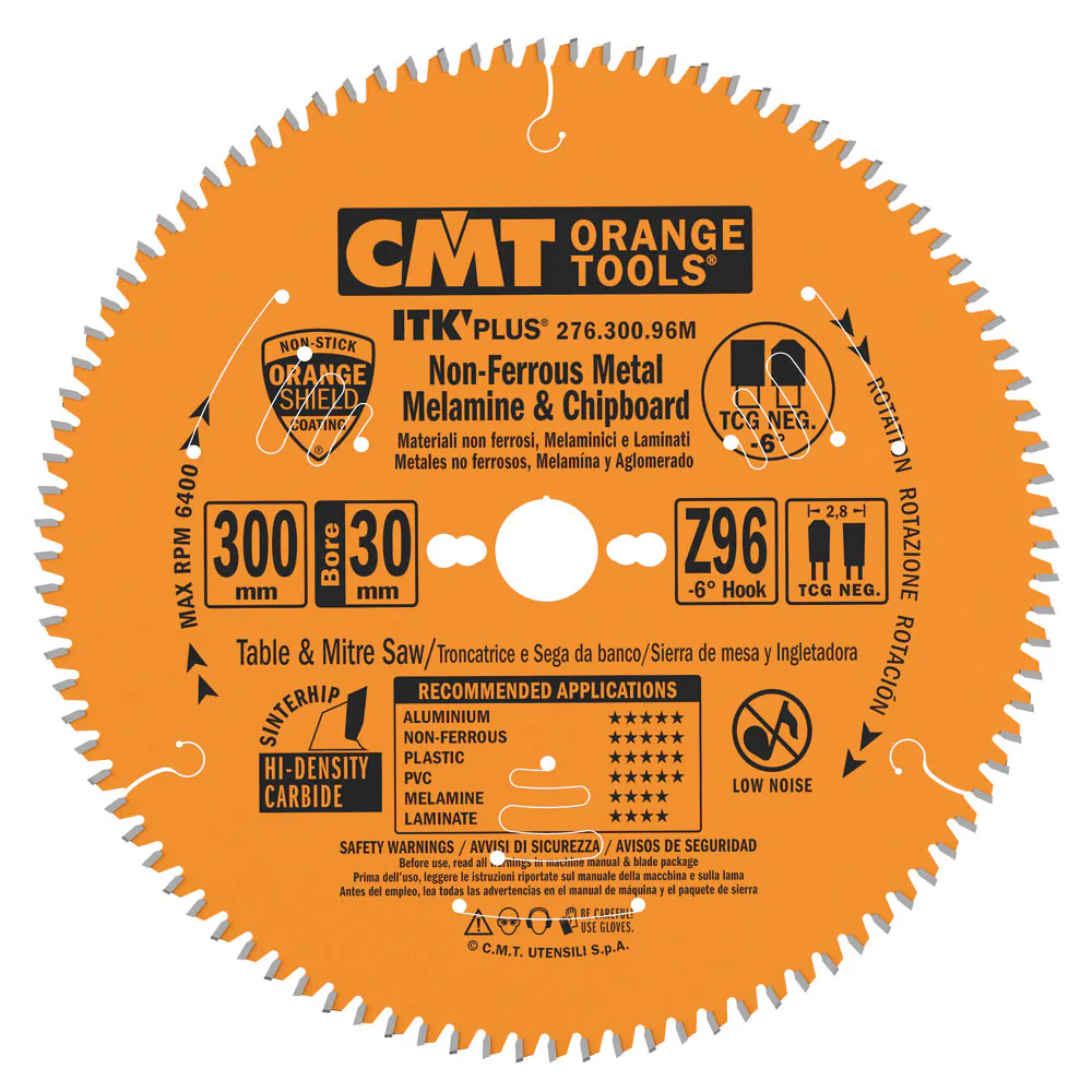 Sågklinga CMT Orange Tools fintandad NE Neg Alu/Plast