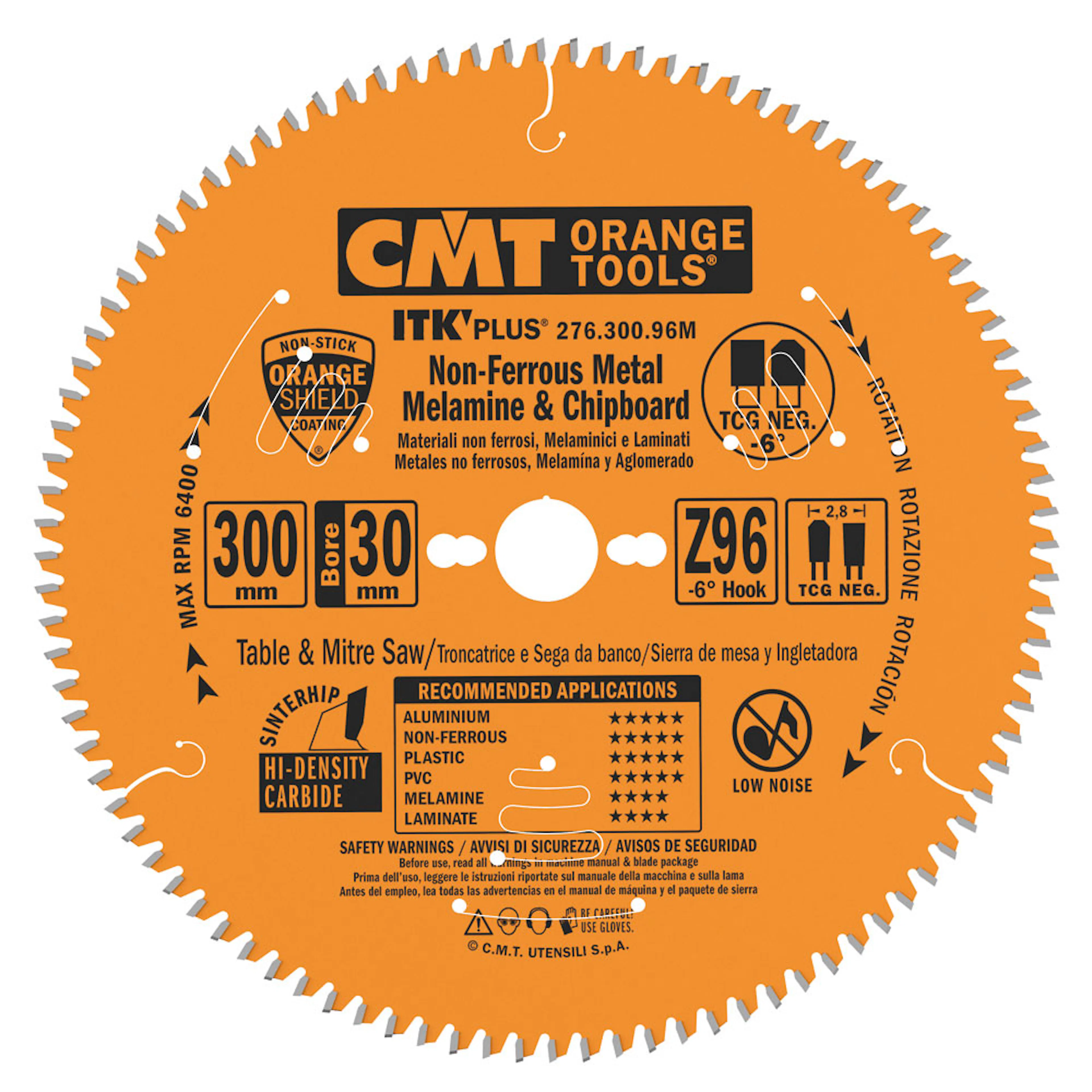 Sågklinga CMT Orange Tools fintandad NE Neg Alu/Plast