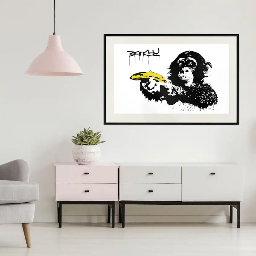 Poster Artgeist Affisch Banksy Monkey with Banana