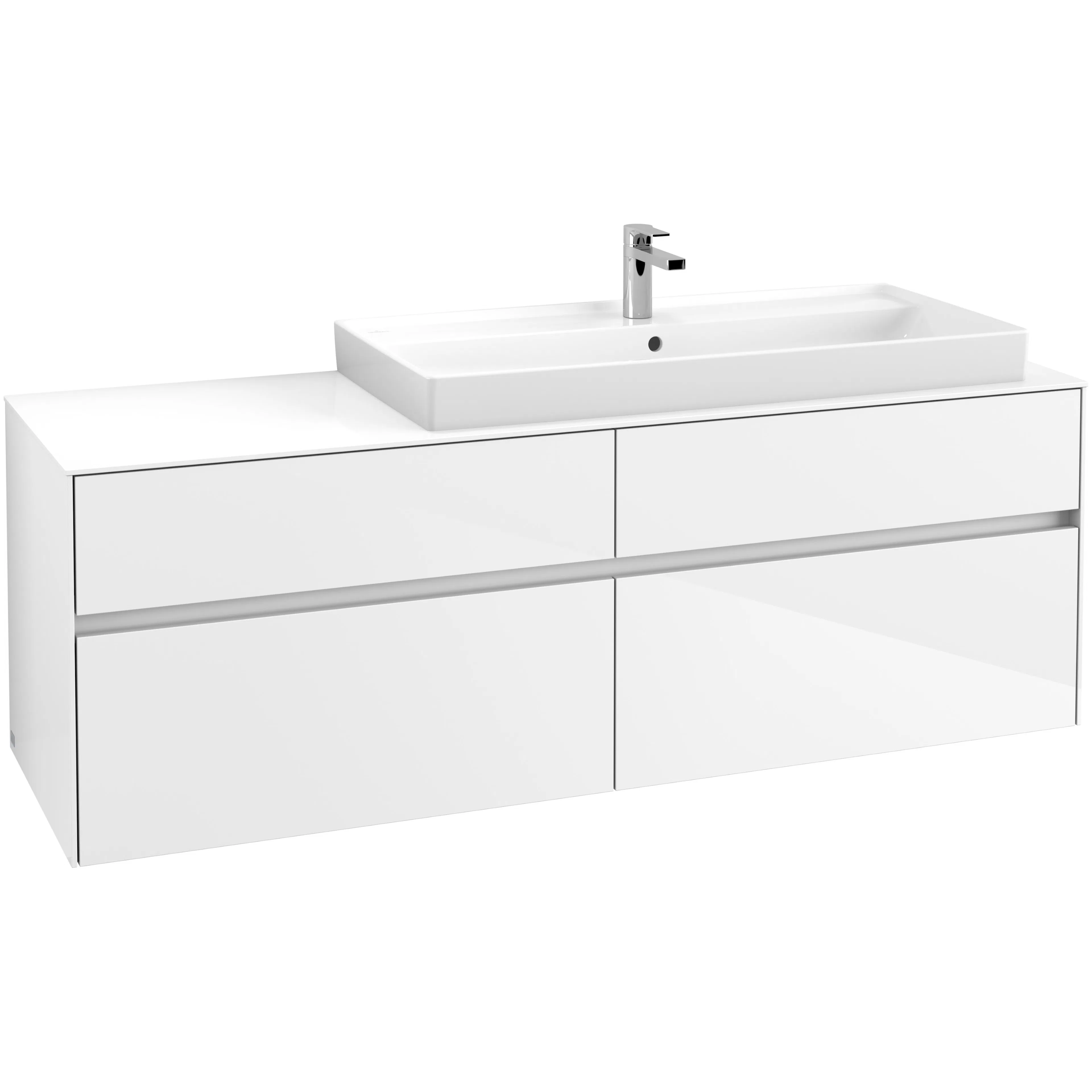 Tvättställsskåp Villeroy & Boch Collaro C03000DH Vit Högblank för, Tvättställ Höger utan Belysning
