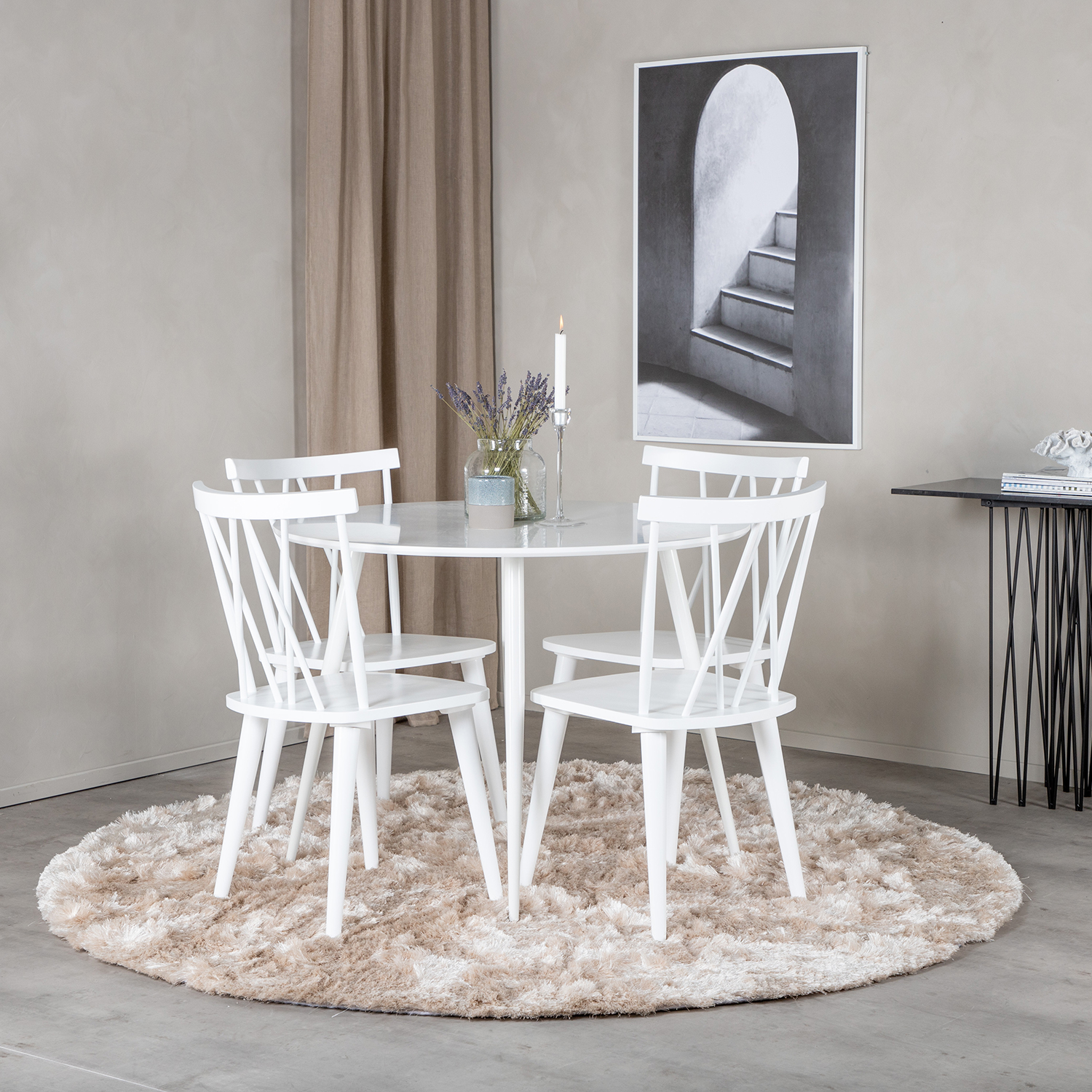 Matgrupp Venture Home Plake med 4 Laura Stolar Polyestertyg Runt