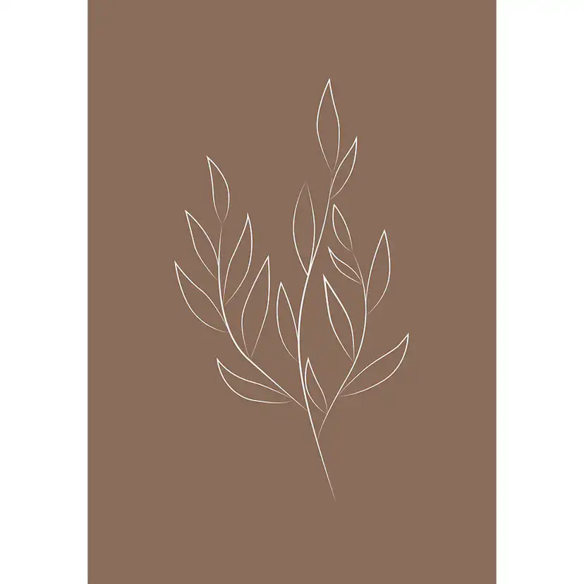 Posters Venture Home Drawed Leaf Brun