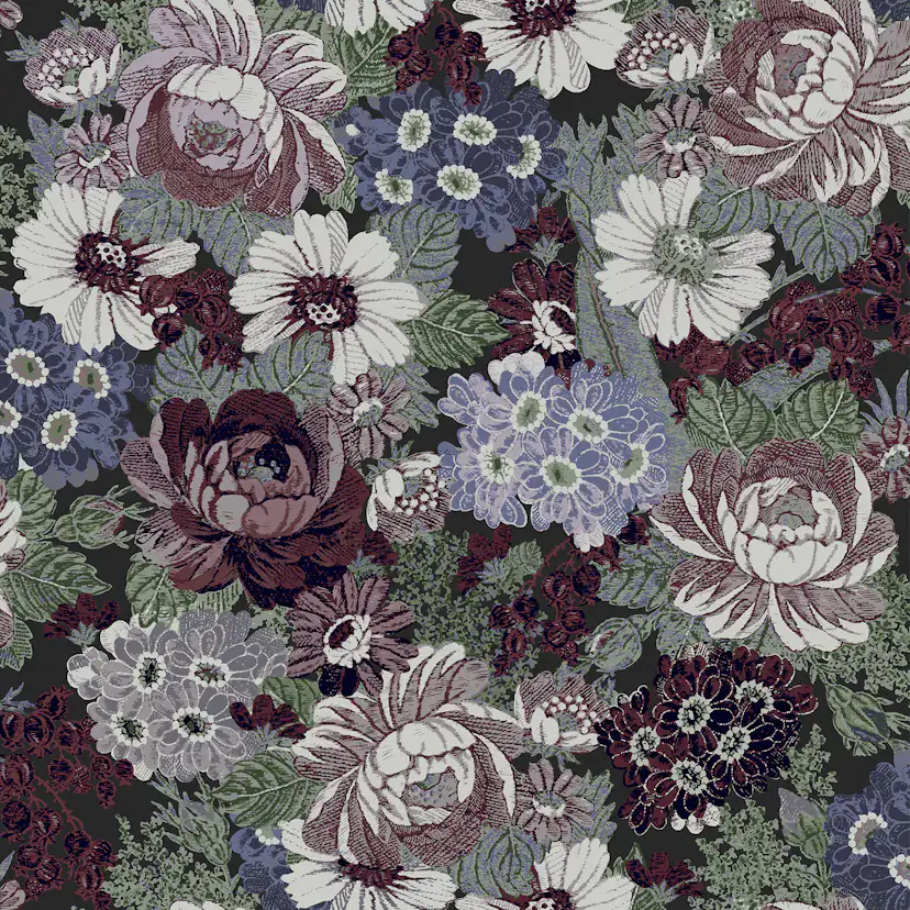 Tapet Laura Ashley Honnington Peonies Blackberry Purple 121088