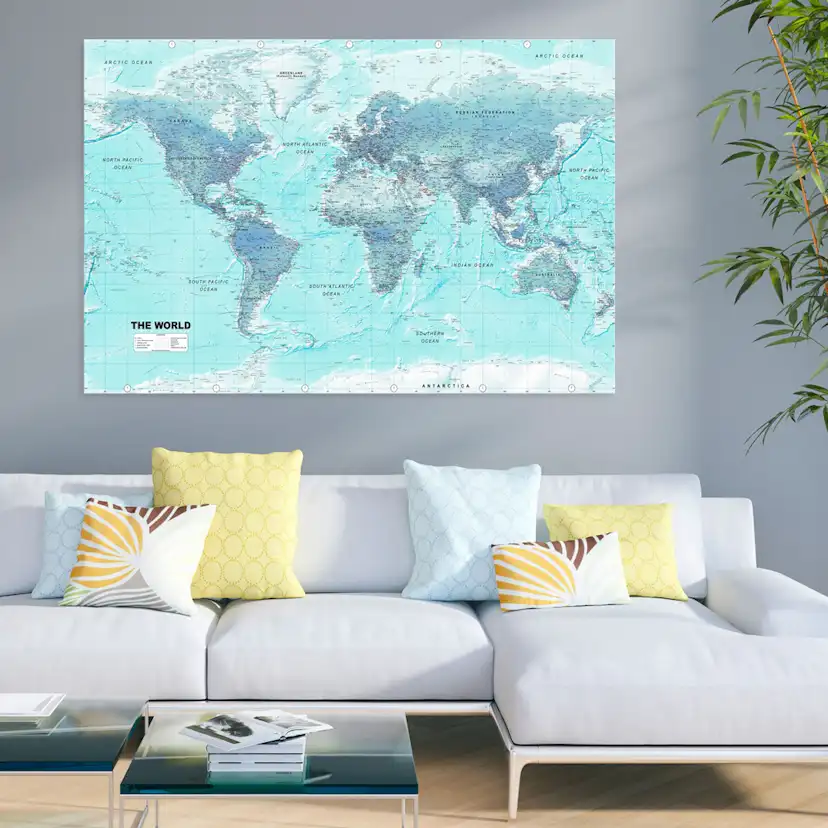 Tavla Arkiio World Map Sky Blue World